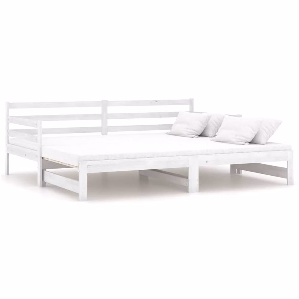 Berkfield Home White Solid Pinewood Pull-out Day Bed with Drawers – 2