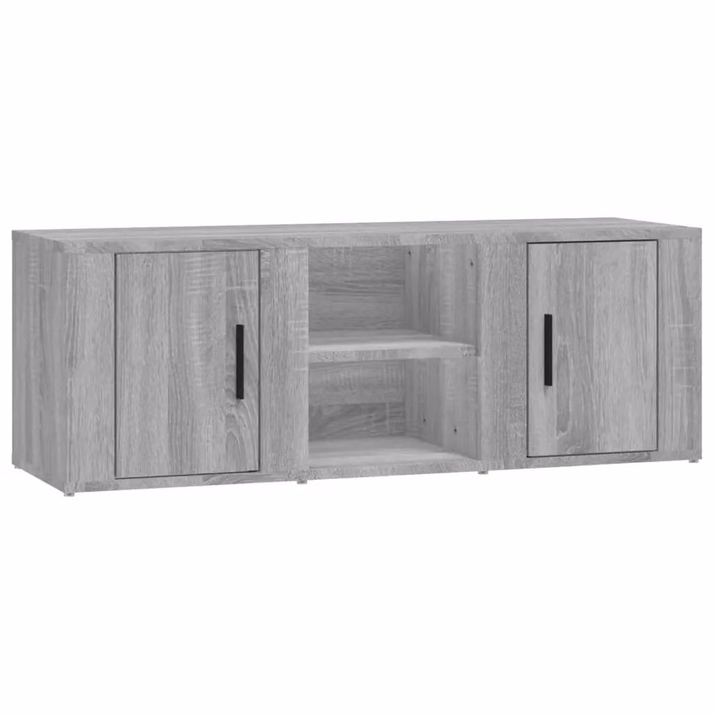 Berkfield Home Modern Grey Sonoma TV Cabinet in Engineered Wood W/D/H: 100 x 31.5 x 35 cm – 2