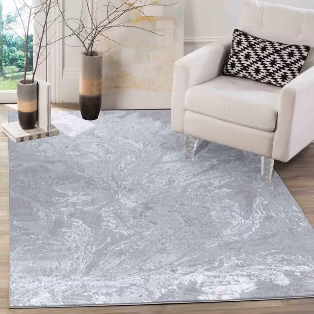 Desire Rugs Modern Abstract Grey Rectangular Area Rug W: 80 cm, L: 150 cm