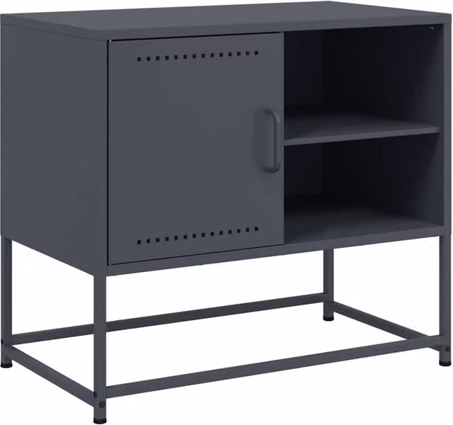 Berkfield Home Industrial Metal TV Cabinet in Anthracite W/D/H: 68 x 39 x 60.5 cm – 1