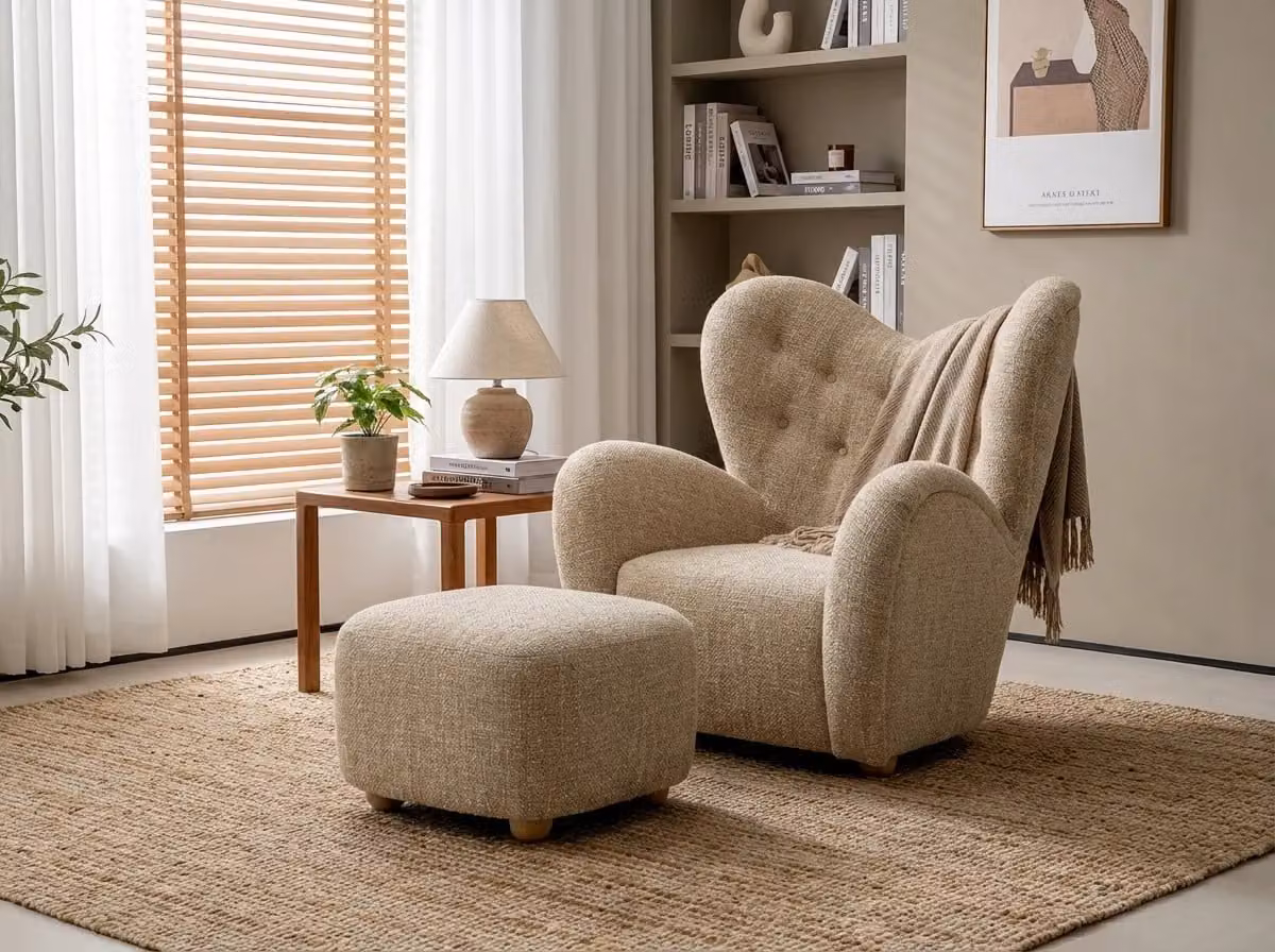 Araco Atelier Teddy Wicker Armchair in Beige