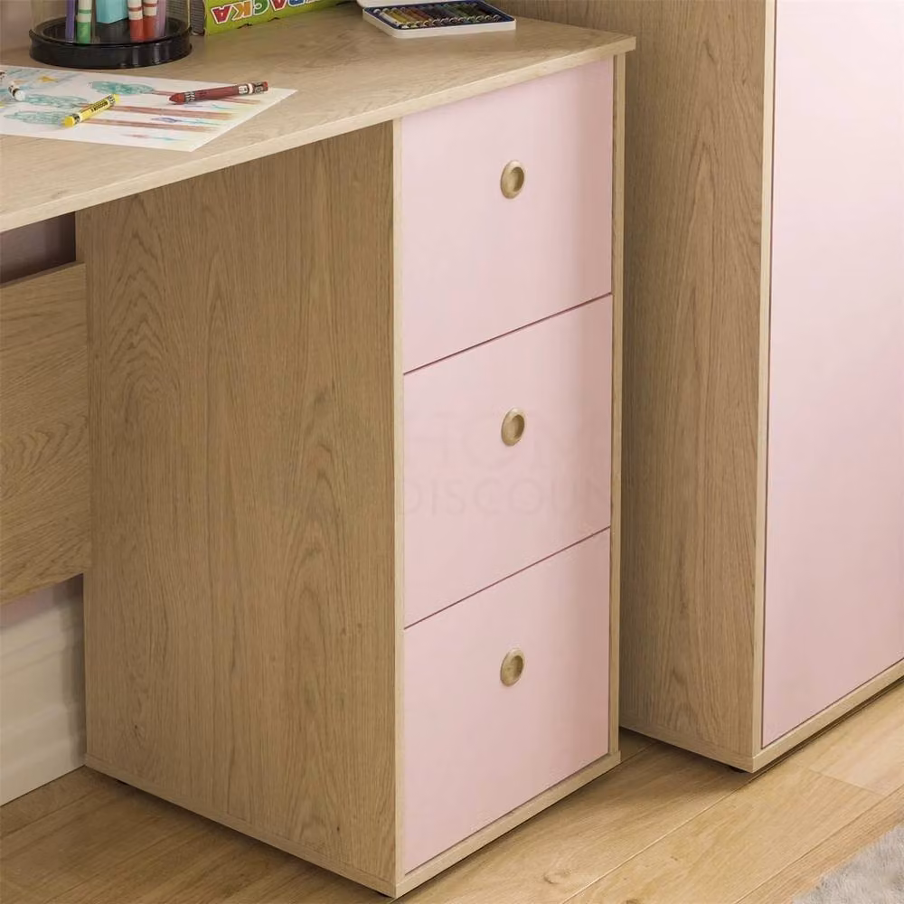 ERGOVEXA Multicolour Computer Desk and 3 Drawer Dressing Table Workstation – 3