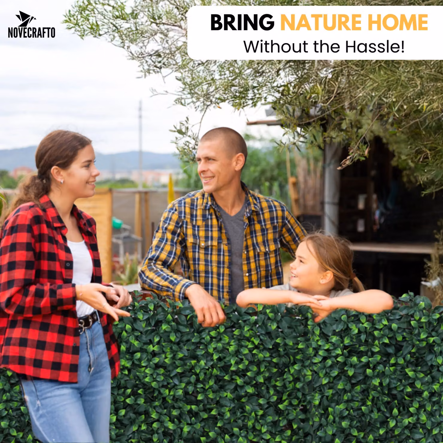 Novecrafto Expanding Trellis Garden Privacy Screen with Artificial Green Leaves – 2