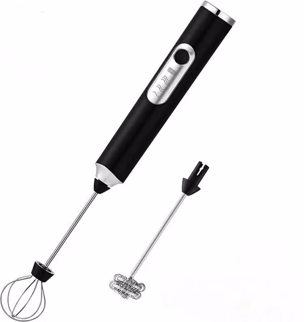 Nordara Black Rechargeable Electric Handheld Milk Frother Whisk Mixer