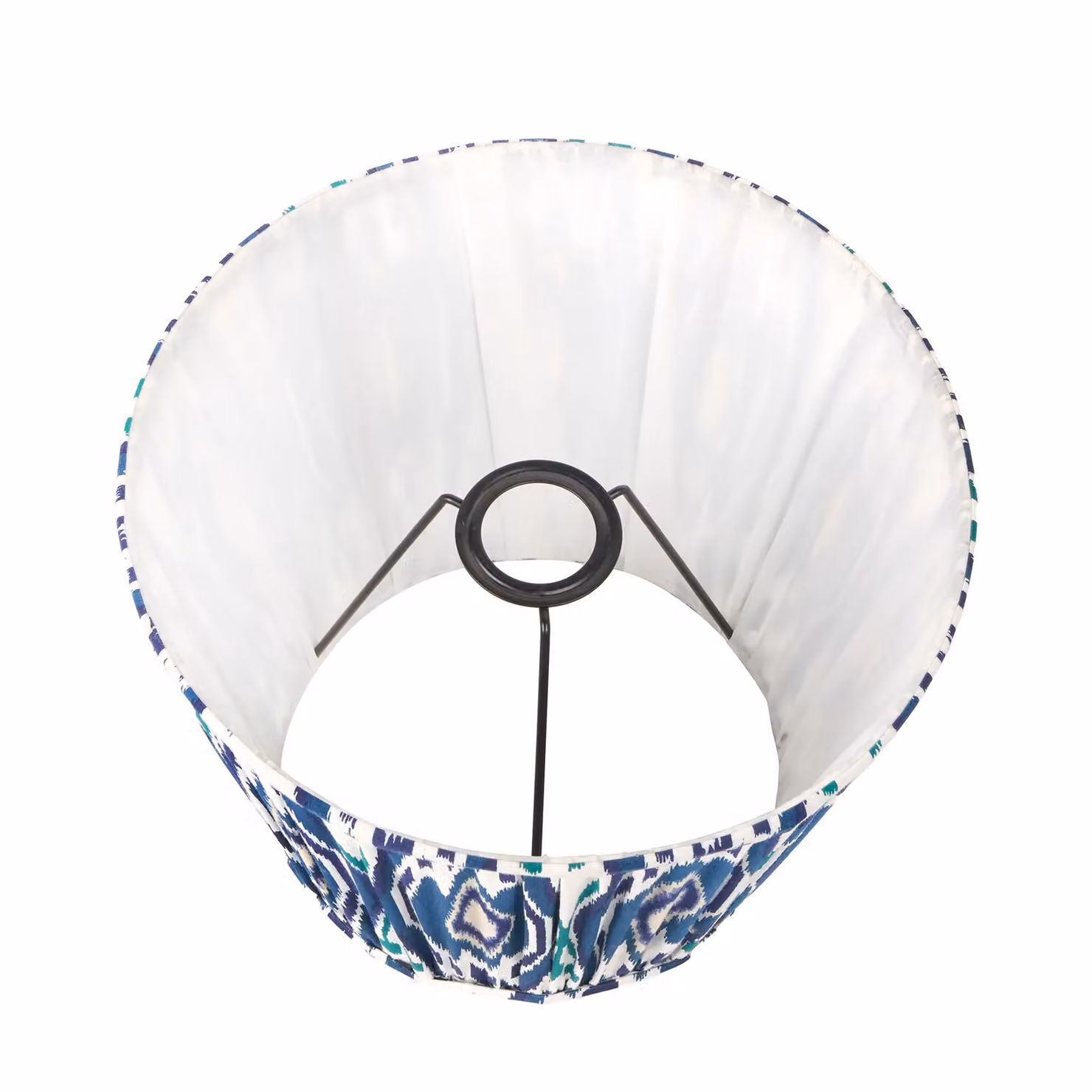 Ruma Blue Ikat Patterned Pleated Tapered Table Lamp Shade, Diameter: 40.64 cm – 4