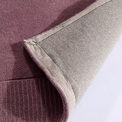Mayfair Hand-Knotted 100% Natural Wool Living Room Area Rug in Mauve, W: 120 cm, L: 170 cm – 4