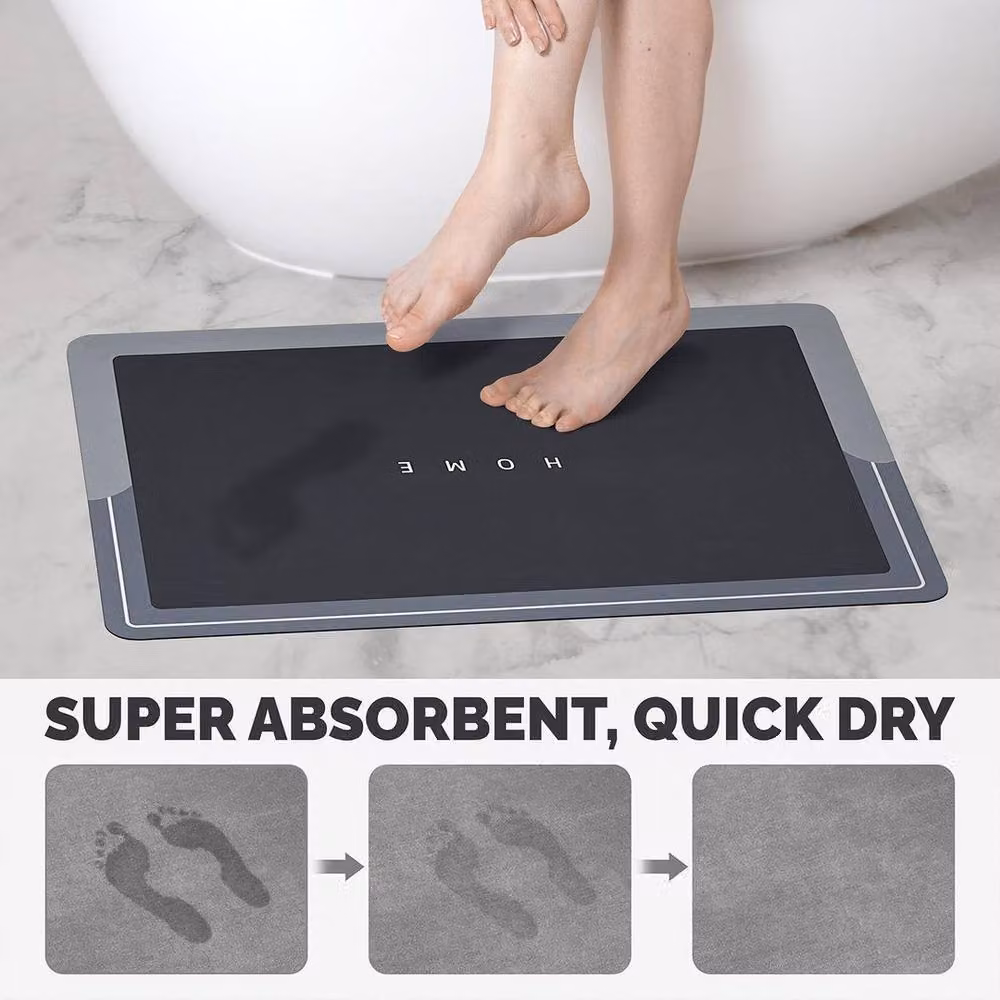 Kelvenix Grey Non-Slip Quick-Drying Bathroom Toilet Mat – 4