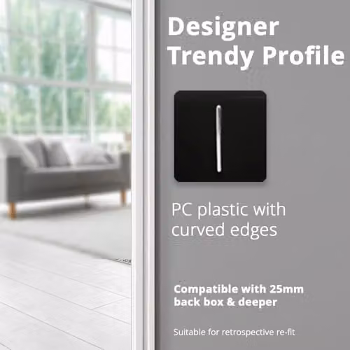 Trendi Modern Auto Retractive Doorbell Switch in Black – 5