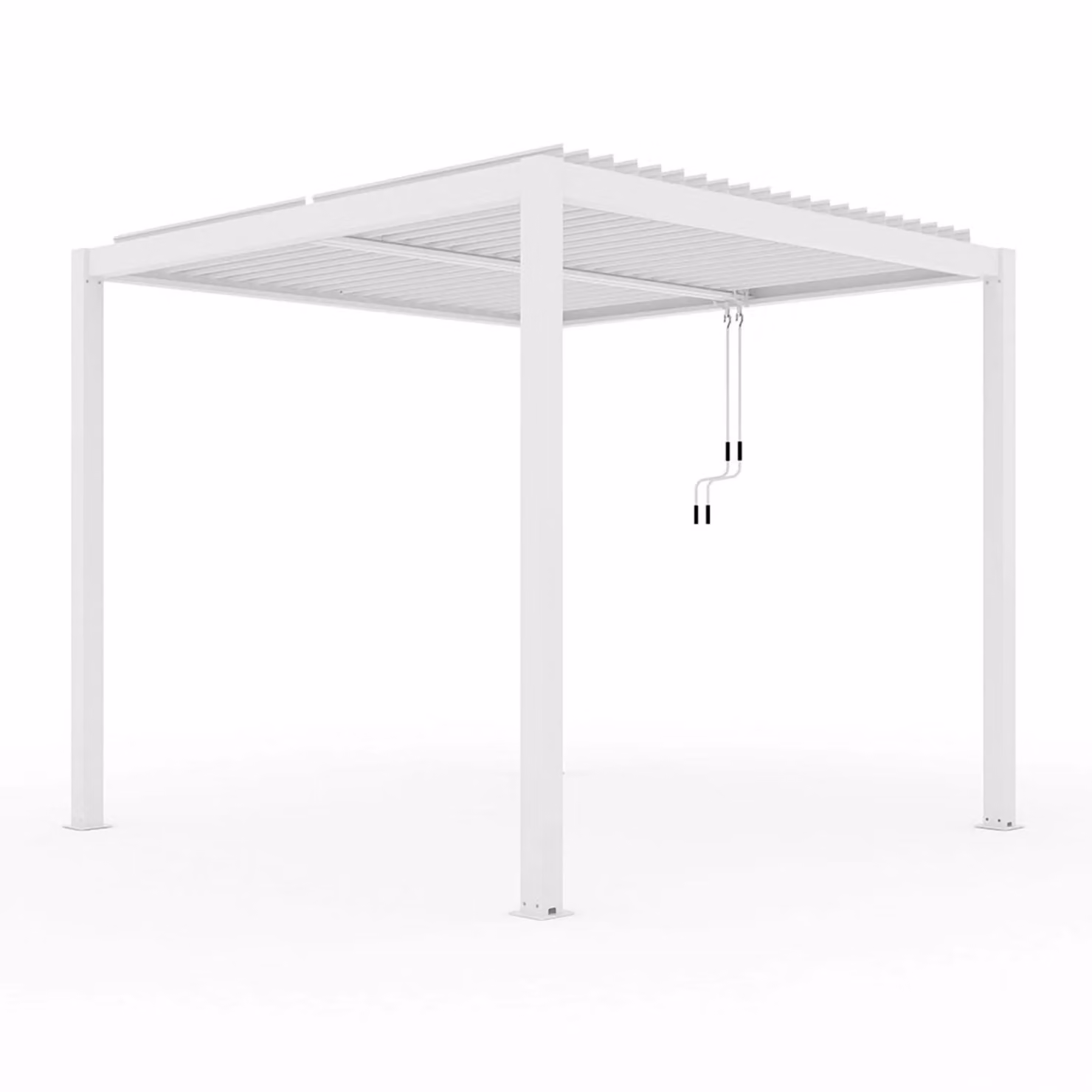 Primrose Living Deluxe White Veranda with Louvered Shutter Roof, W: 400 cm, D: 300 cm, H: 238 cm – 2