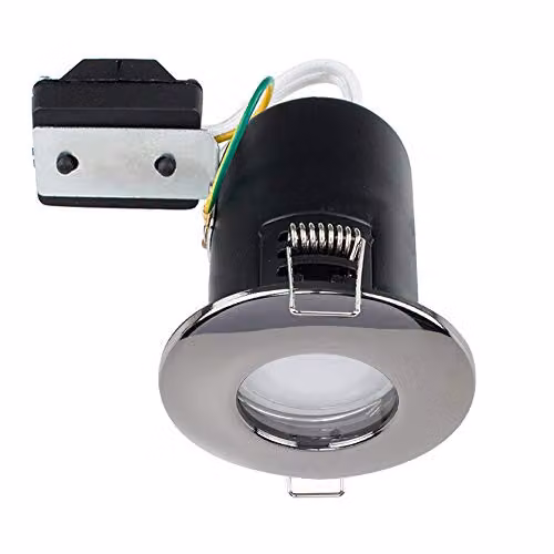 MiniSun Pack of 6 Black Chrome Domed Recessed LED Ceiling Downlights with Warm White Bulbs – 1