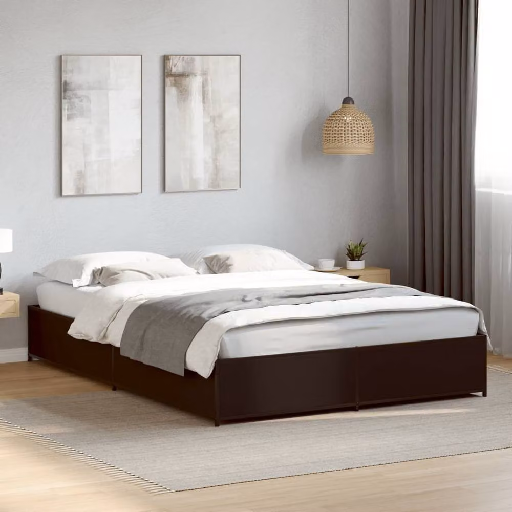 Berkfield Home Durable Black Bed Frame W/D/H: 140 x 190 cm – 2