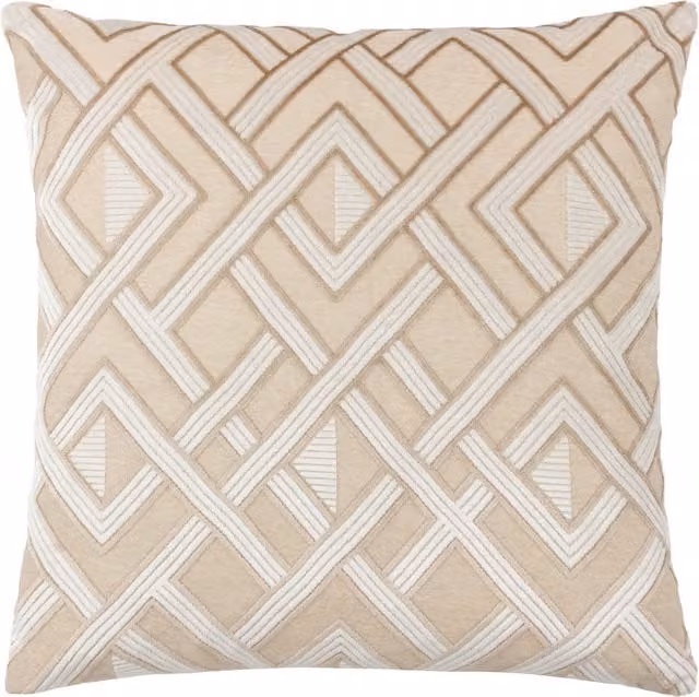 Make It A Home Square Velvet Jacquard Cushion in Beige and Yellow