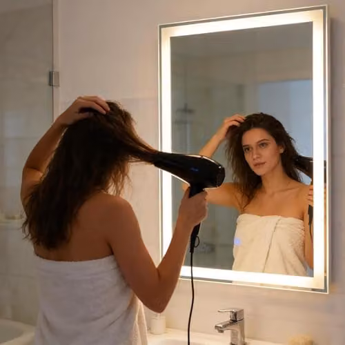 Gr8 Home LED Bathroom Mirror, White and Transparent, W: 60 cm, H: 90 cm – 3