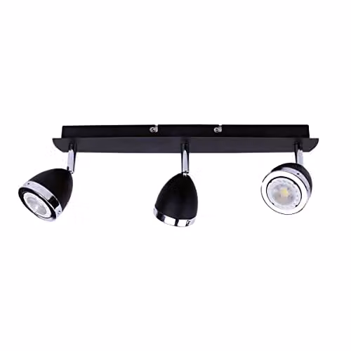 Netlighting Calasa Modern 3 Light Ceiling Spotlight Bar in Black with GU10 Replaceable Bulbs