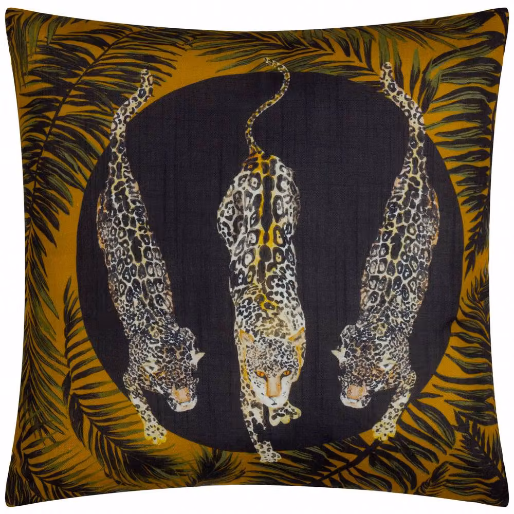 Paoletti Leopardis Trio Printed Outdoor Cushion in Black and Gold, W/D/H: 50 x 50 x 50 cm – 2