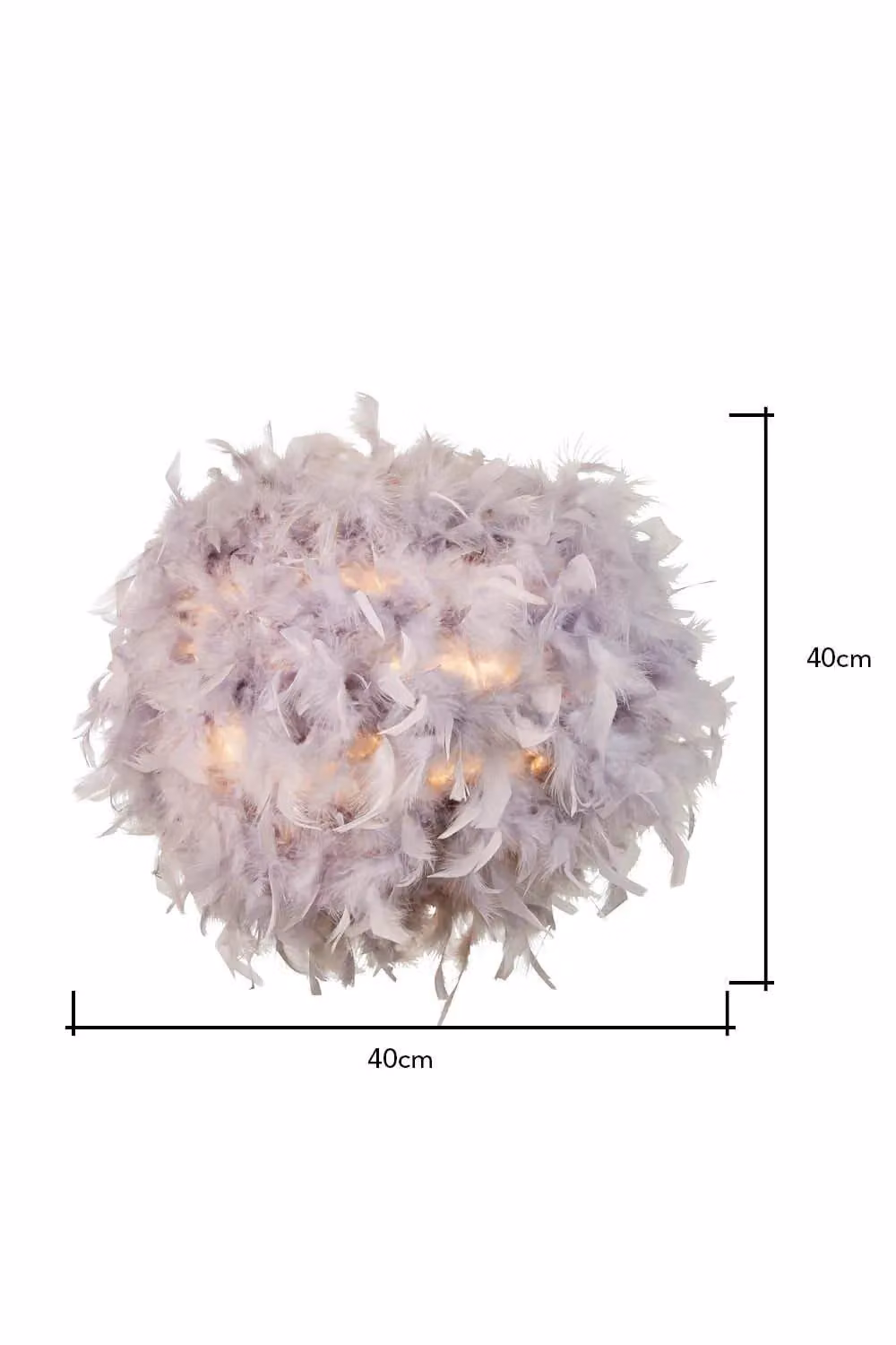 BHS Lighting Glow Feather Easy Fit Sphere Light Shade in Grey, W: 40 cm, D: 40 cm, H: 40 cm – 2
