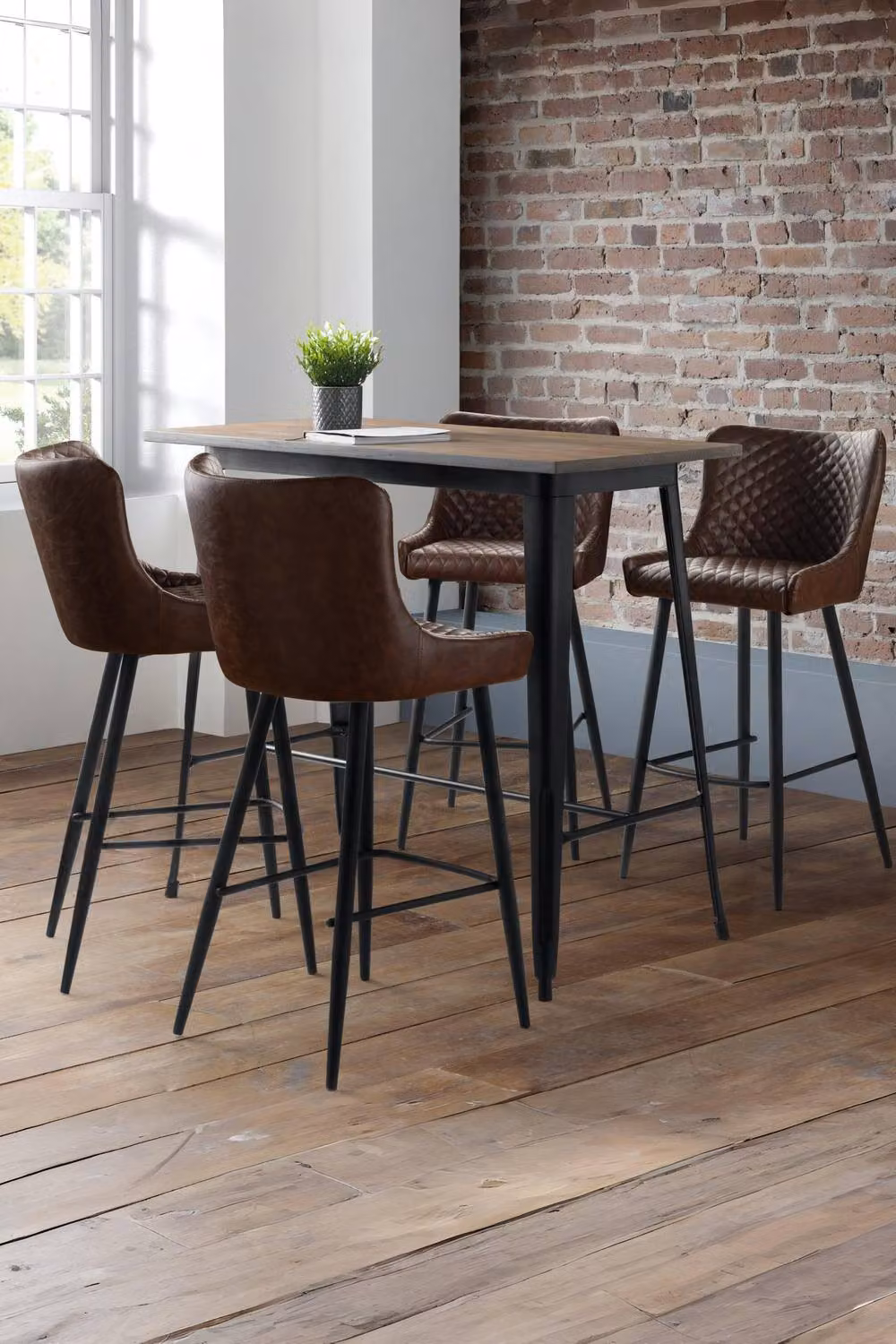 Julian Bowen Luxe Diamond Quilted Upholstered Bar Stool in Brown – 5