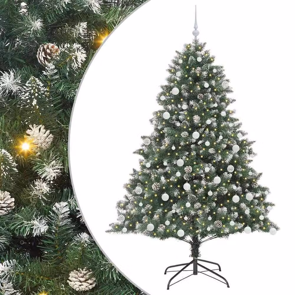 Berkfield Home Modern Artificial Christmas Tree with Stand, Green, W/D/H: 126 x 126 x 180 cm – 3