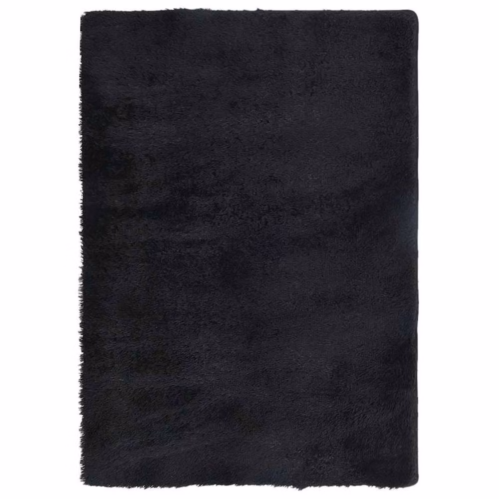 Berkfield Home NAVARRA Black Shaggy High Pile Polyester Rug, W: 120 cm, D: 170 cm – 2