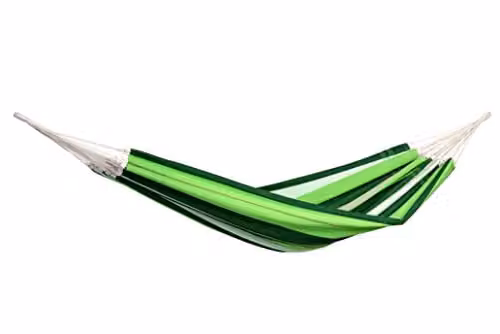AMAZONAS Paradiso Oliva XXL Comfort Hammock, Handmade in Brazil, Light and Dark Green Stripes, W: 250 cm, H: 175 cm – 1
