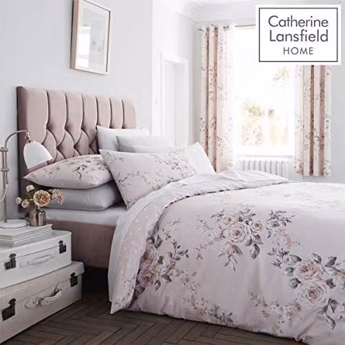 Catherine Lansfield Canterbury Floral Reversible Quilted Bedspread in Blush Pink, W: 220 cm, D: 230 cm – 2