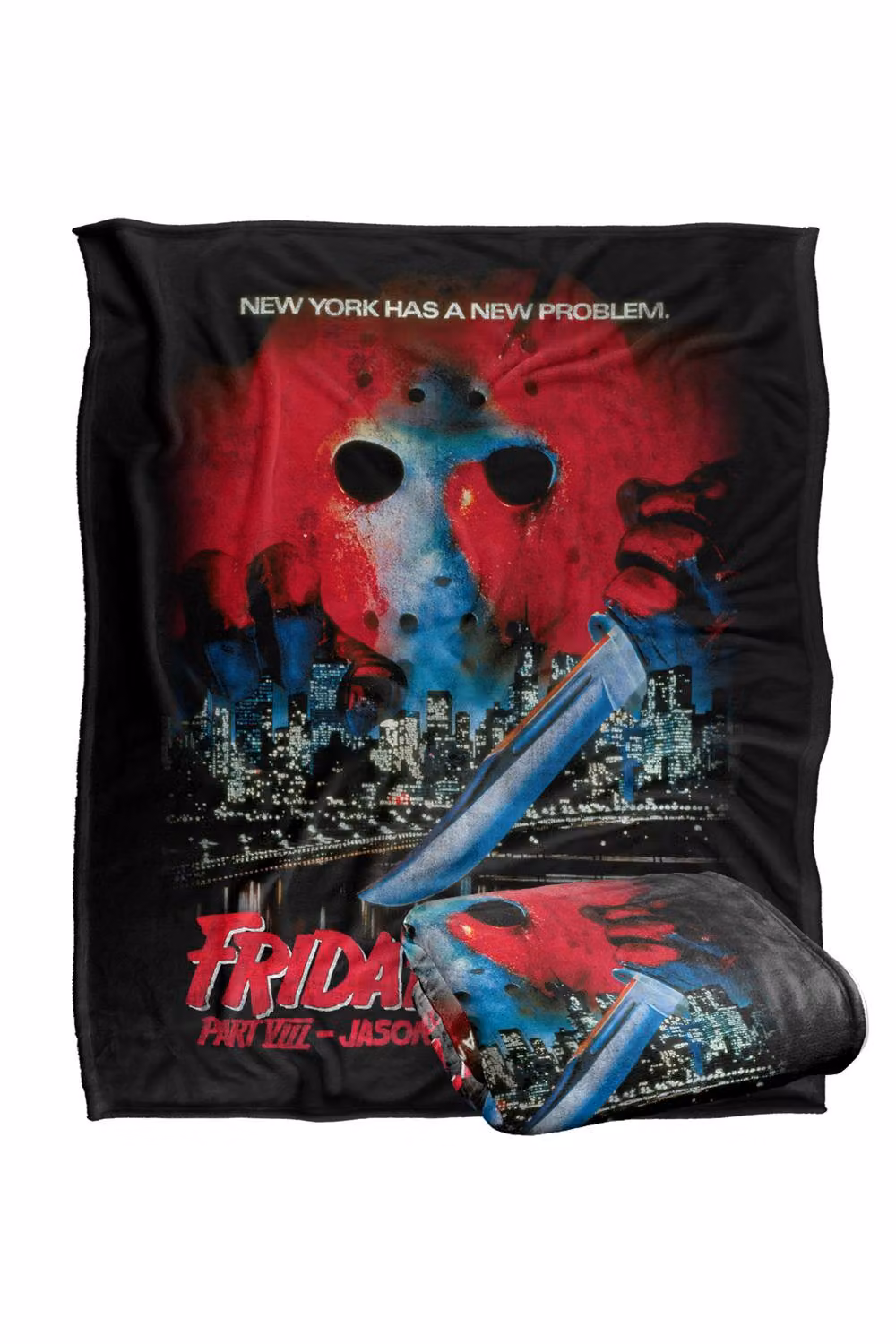 LOGOVISION Friday The 13th Part VIII Jason Takes Manhattan Vintage Poster Super Soft Fleece Throw Blanket, W/D/H: 91 x 147 cm, Multicolour – 7