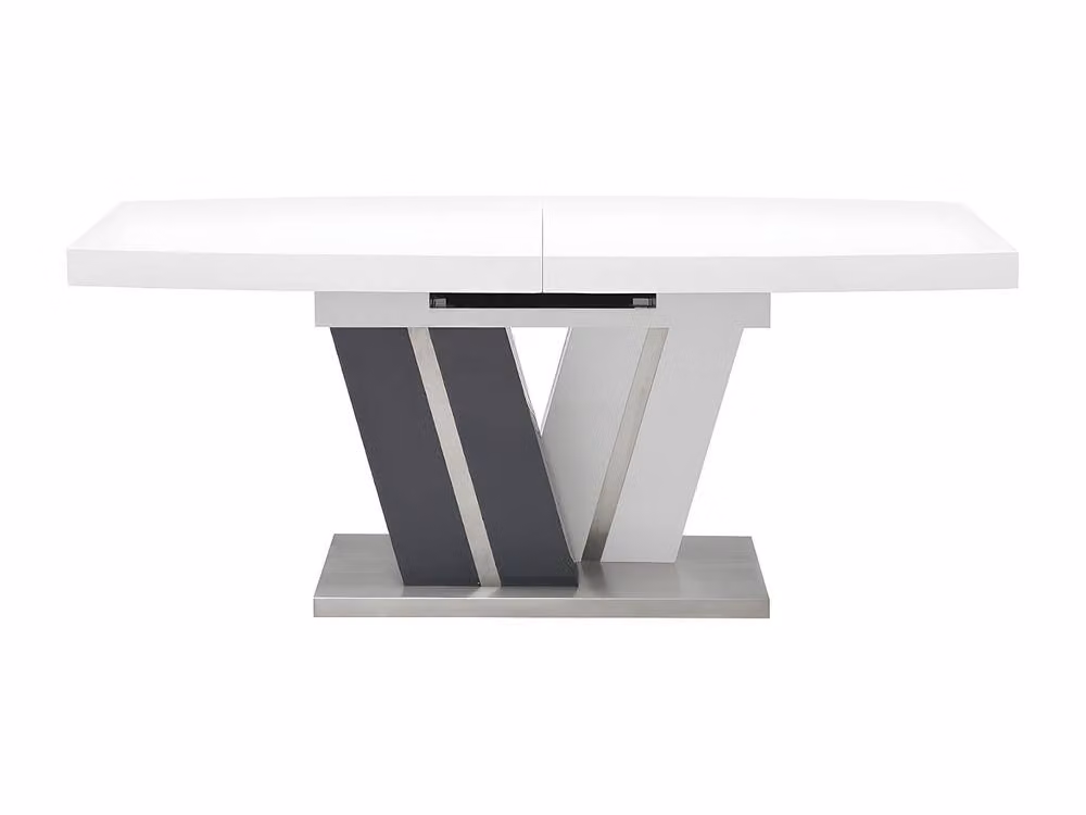 Vente-unique Modern Lacquered Extendable Rectangular Dining Table in Grey, White and Anthracite, W/D/H: 100 x 90 x 75 cm – 2
