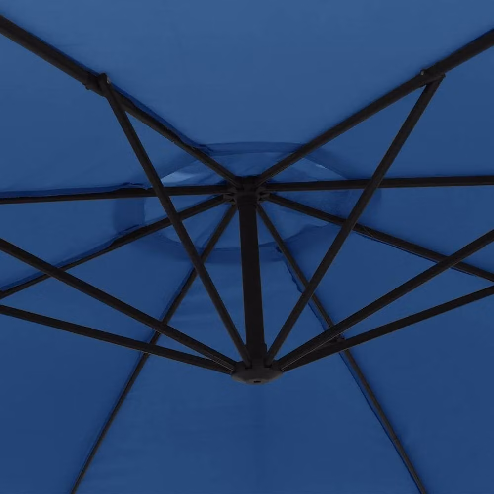 Berkfield Home Blue Cantilever Garden Umbrella with Aluminium Pole, 350 cm – 3