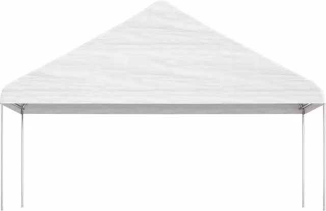 Berkfield Home Gazebo with Roof in White, W/D/H: 588 x 223 x 375 cm