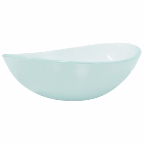 vidaXL Oval Tempered Glass Countertop Basin, Transparent, W: 54.5 cm, D: 35.0 cm, H: 15.5 cm
