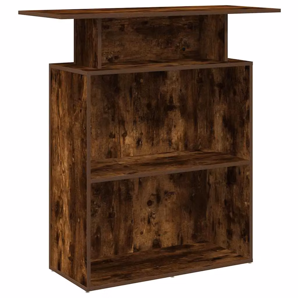 Berkfield Home Smoked Oak Reception Desk in Brown, W/D/H: 100 x 40 x 104 cm – 2