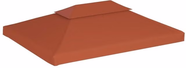 Berkfield Home 2-Tier Gazebo Top Cover in Terracotta Polyester, W: 4 m, D: 3 m