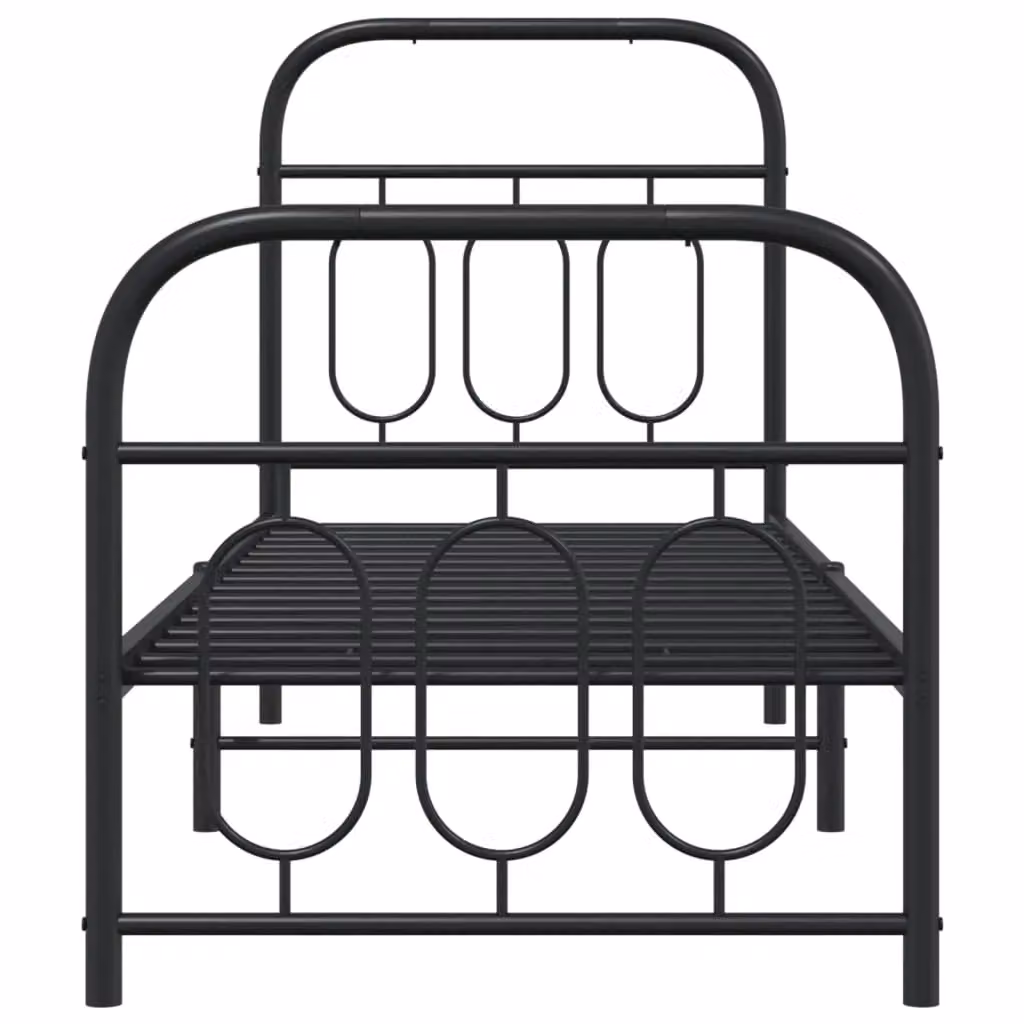 Berkfield Home Metal Bed Frame with Footboard, Black, W/D/H: 75 x 190 x 16 cm – 3