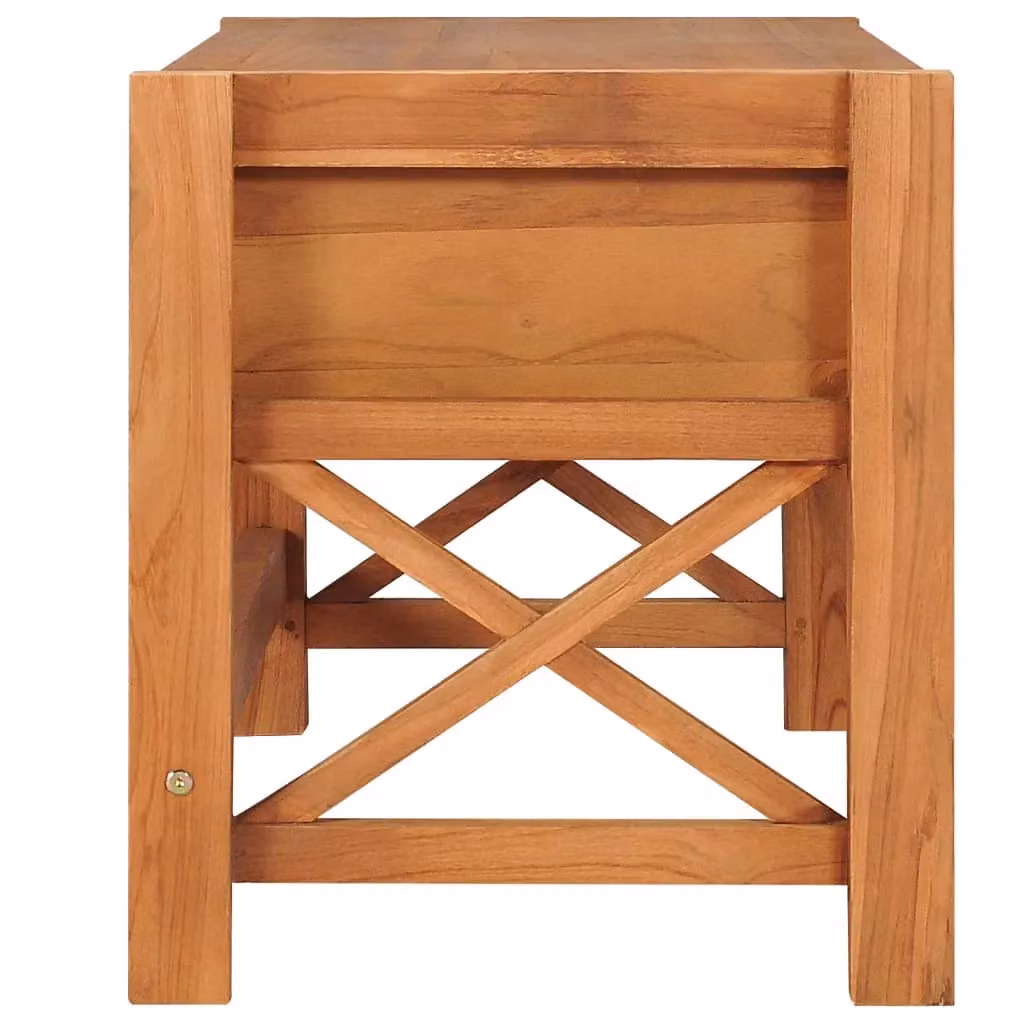 Berkfield Home Rustic Teak Wood TV Cabinet in Brown, W/D/H: 100 x 40 x 45 cm – 3
