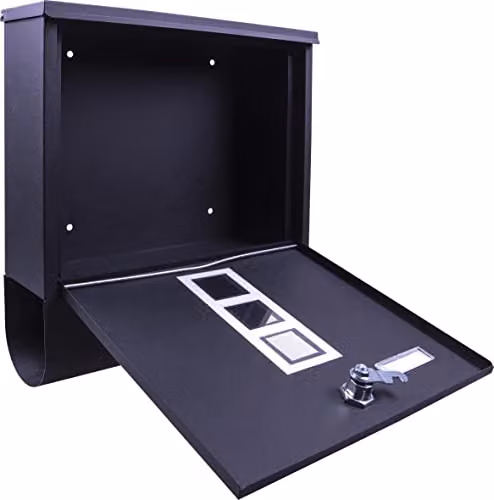 St Helens Wall Mounted Combination Lockable Mail Box, Black, H 33.5 x W 30.5 x D 9.6 cm – 4