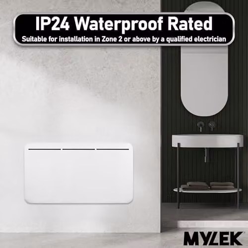 Mylek 2000W Electric Panel Heater, White, W: 81.5 cm, H: 43 cm, D: 11.5 cm – 3