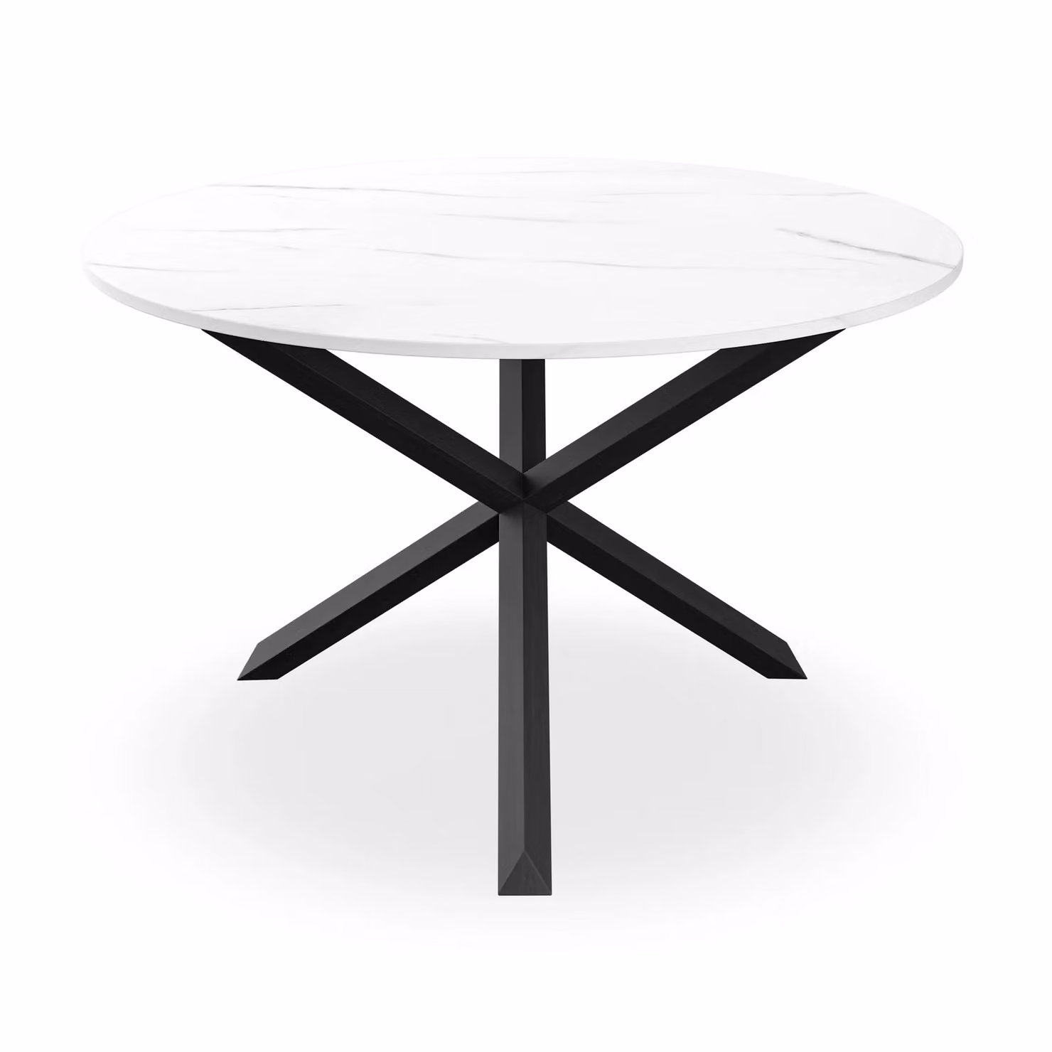 More4Homes Malvern Round Dining Table and 4 Nova Velvet Chairs Set, Marble Top with Black Solid Oak Legs, Diameter: 120 cm, Height: 75 cm – 2