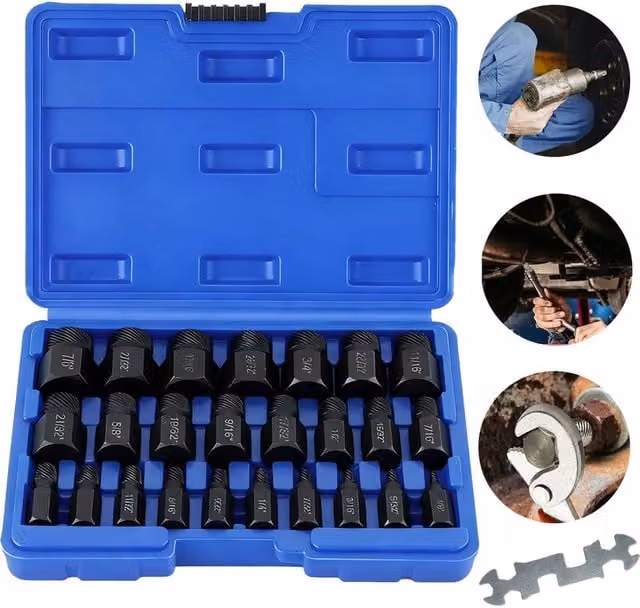 SPETLEK 25-Piece Easy Out Bolt and Screw Extractor Set in Black