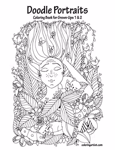 Doodle Portraits Coloring Book for Grown-Ups 1 & 2 by Createspace