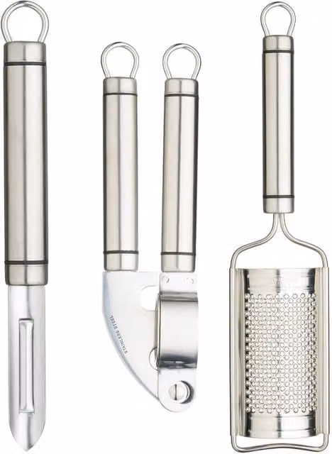 KitchenCraft 3-Piece Stainless Steel Professional Kitchen Tool Set in Silver – 1