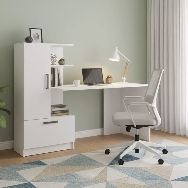 Shefa Line Arden Modern White Computer Desk