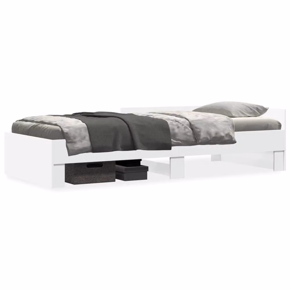 Berkfield Home White Engineered Wood Bed Frame W/D/H: 90 x 200 cm – 2