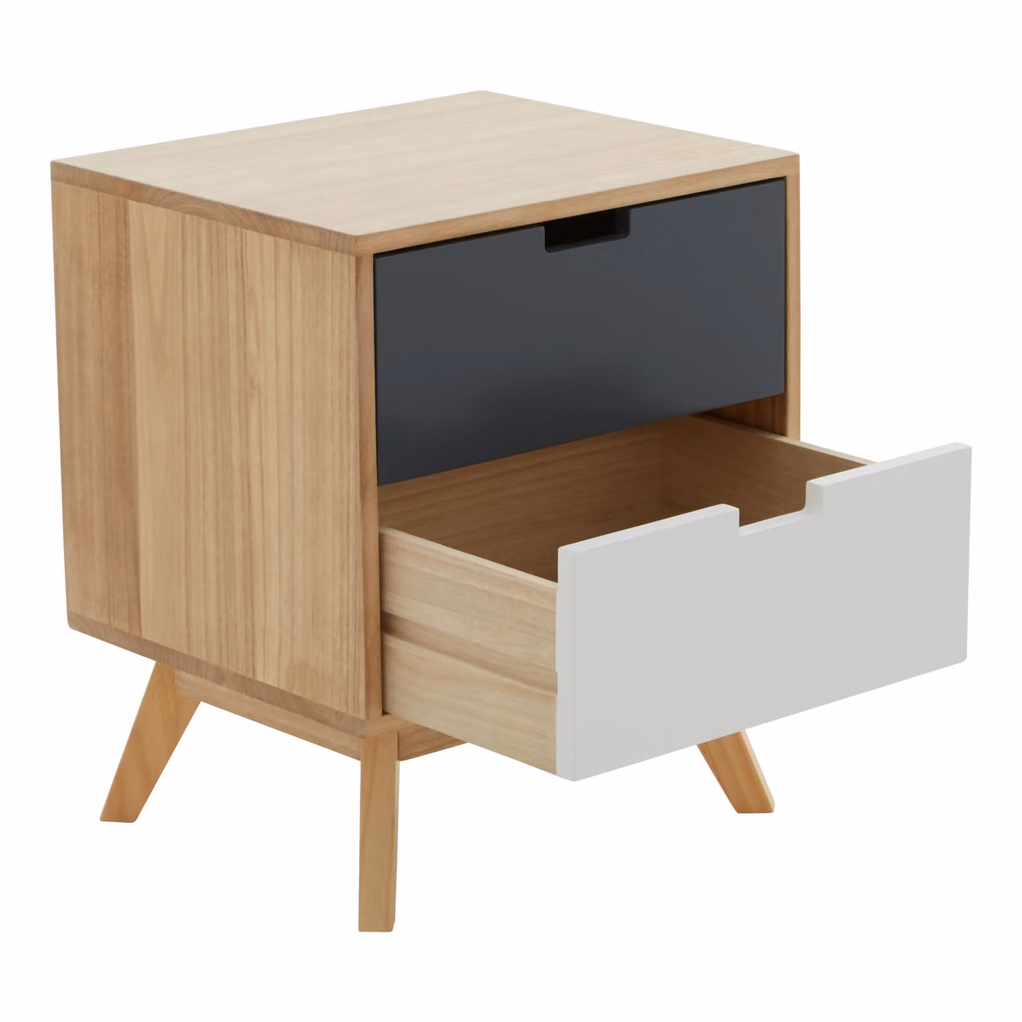 Orsina 2 Drawer Industrial Style Bedside Table in Grey – 2