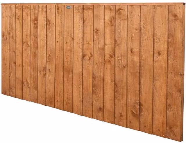 Forest Garden Brown Impregnated Square Vertical Board Fence Panel, Pack of 3, W/D/H: 182.88 x 121.92 x 3.0 cm – 3
