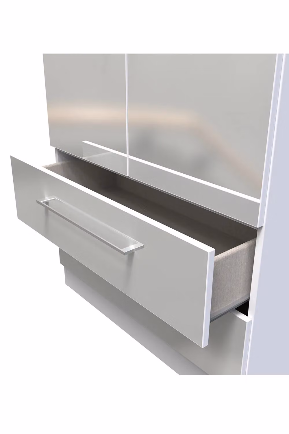 2 U Gloucester Ready Assembled 2 Door 2 Drawer Wardrobe in Mid Grey – 2