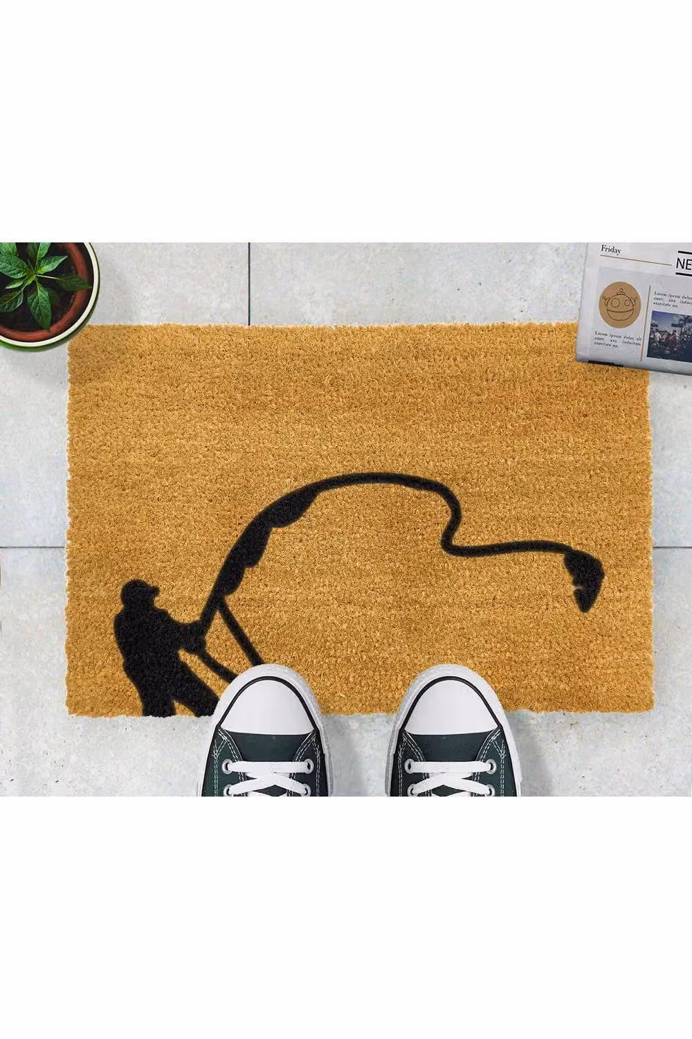 Artsy Mats Fishing Coir Doormat, Black and Multicolour, W: 60 cm, D: 40 cm – 2