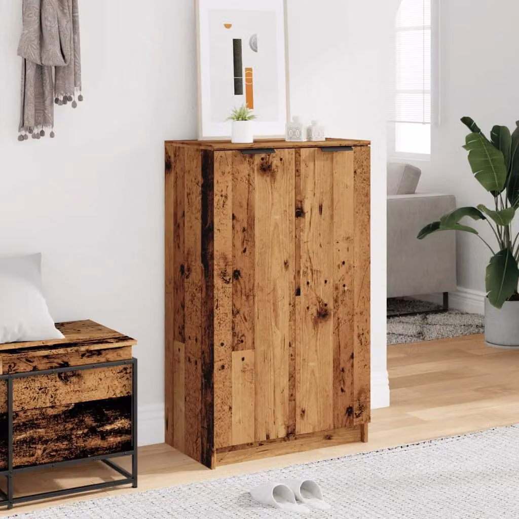 Berkfield Home Rustic Shoe Cabinet in Brown, W/D/H: 59 x 35 x 100.5 cm – 3