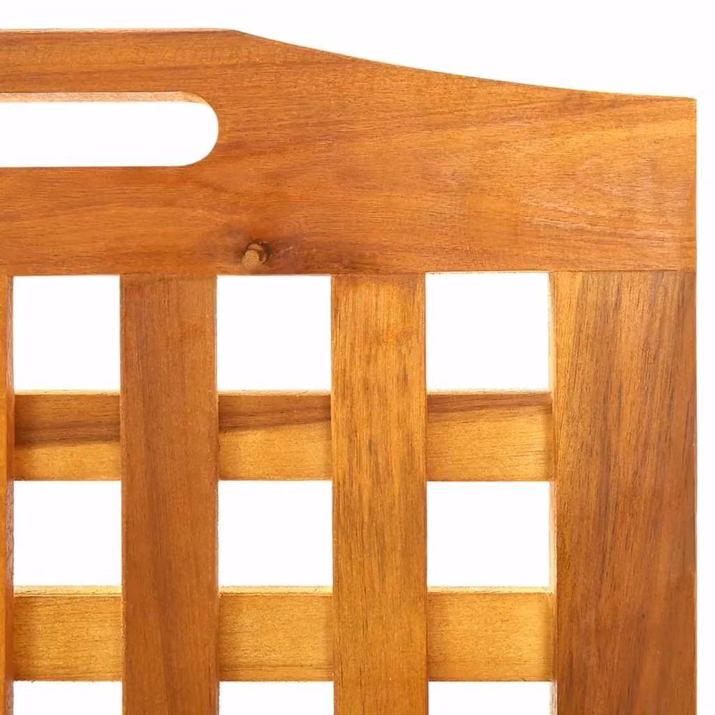 Berkfield Home 3-Panel Room Divider in Brown Solid Oiled Acacia Wood, W/D/H: 121 x 2 x 170 cm – 3