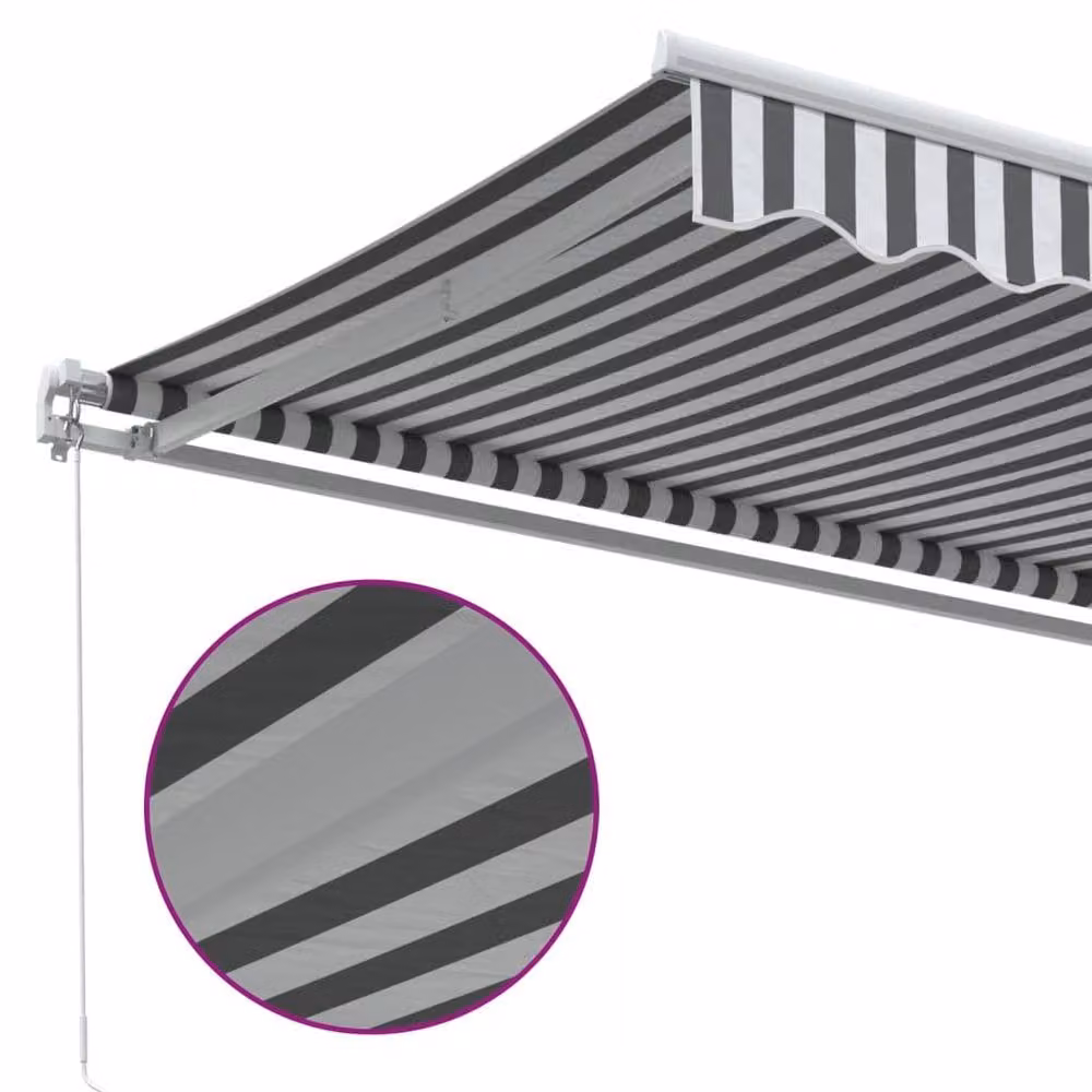Berkfield Home Manual Retractable Aluminium Awning in Anthracite and White, W: 400 cm, D: 350 cm – 3
