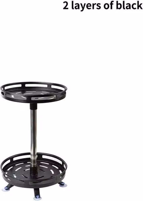 Nordara 2 Tier 360 Degree Rotating Kitchen Spice Rack Organizer Storage Tray, Black, W/D/H: 100 x 100 x 100 cm